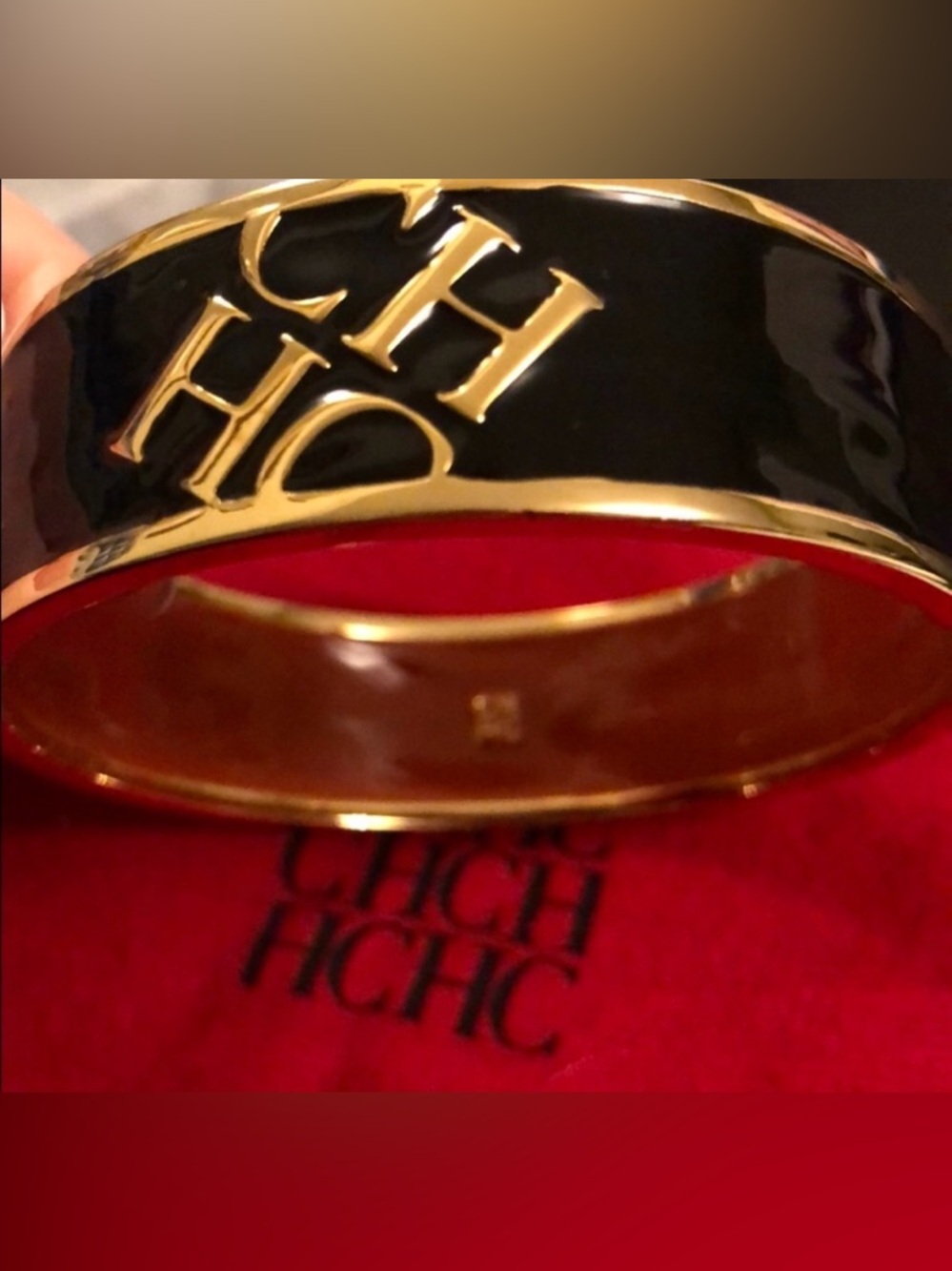 CAROLINA HERRERA Black Enamelled Bangle